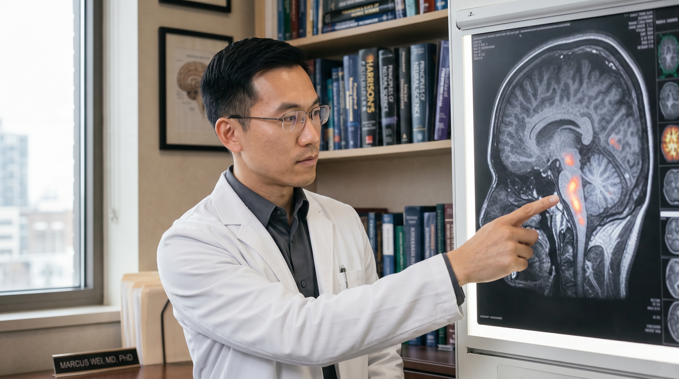 Researchers examine brain images